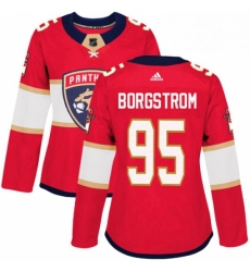 Womens Adidas Florida Panthers 95 Henrik Borgstrom Authentic Red Home NHL Jersey 