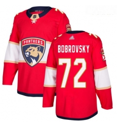 Panthers #72 Sergei Bobrovsky Red Home Authentic Stitched Youth Hockey Jersey