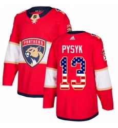 Youth Adidas Florida Panthers 13 Mark Pysyk Authentic Red USA Flag Fashion NHL Jersey 