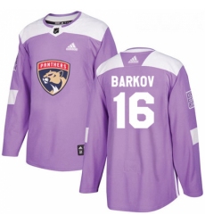 Youth Adidas Florida Panthers 16 Aleksander Barkov Authentic Purple Fights Cancer Practice NHL Jersey 