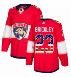 Youth Adidas Florida Panthers 23 Connor Brickley Authentic Red USA Flag Fashion NHL Jersey 