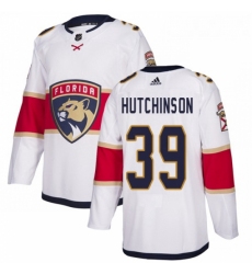Youth Adidas Florida Panthers 39 Michael Hutchinson Authentic White Away NHL Jersey 