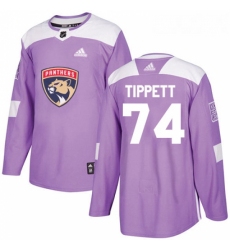 Youth Adidas Florida Panthers 74 Owen Tippett Authentic Purple Fights Cancer Practice NHL Jersey 