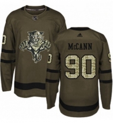 Youth Adidas Florida Panthers 90 Jared McCann Authentic Green Salute to Service NHL Jersey 