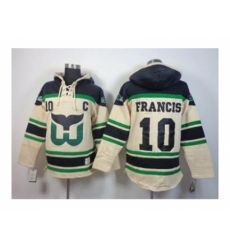 NHL Jerseys Hartford Whalers #10 Francis Black-Cream[Pullover Hooded Sweatshirt Patch C]