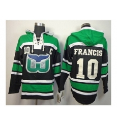NHL Jerseys Hartford Whalers #10 Francis black-green[pullover hooded sweatshirt][patch C]