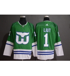 Whalers 1 Mike Liut Green Adidas Jersey