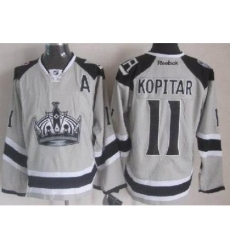 Los Angeles Kings 11 Anze Kopitar Grey NHL Jerseys 2014 New Style