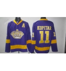 Los Angeles Kings 11 Anze Kopitar Purple ice Hockey Jerseys