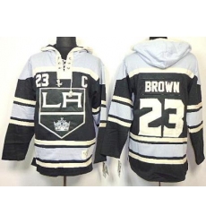 Los Angeles Kings 23 Dustin Brown Black Lace-Up NHL Jersey Hoodies