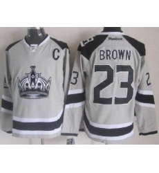 Los Angeles Kings 23 Dustin Brown Grey NHL Jerseys 2014 New Style