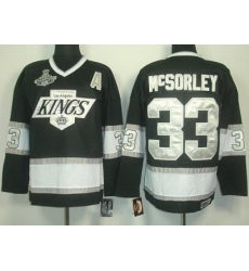 Los Angeles Kings #33 Martin McSorley Black CCM Throwback Silver Number Stanley Cup Finals Champions Patch