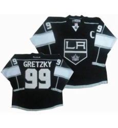 Los Angeles Kings #99 GRETZKY C Patch Black jersey