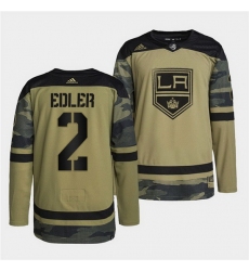 Men Los Angeles Kings 2 Alexander Edler 2022 Camo Military Appreciation Night Stitched jersey