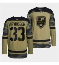 Men Los Angeles Kings 33 Viktor Arvidsson 2022 Camo Military Appreciation Night Stitched jersey