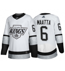 Men Los Angeles Kings 6 Olli Maatta White Throwback Stitched Jersey