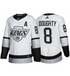 Men Los Angeles Kings 8 Drew Doughty White Throwback Stitched Jersey