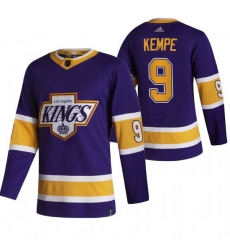 Men Los Angeles Kings 9 Adrian Kempe Black Adidas 2020 21 Reverse Retro Alternate NHL Jersey