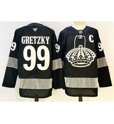 Men Los Angeles Kings 99 Wayne Gretzky Black With C Patch Alternate Stitched Hockey Jersey