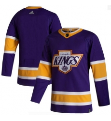 Men Los Angeles Kings Blank Purple 2020 21 Reverse Retro Adidas Jersey