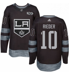 Mens Adidas Los Angeles Kings 10 Tobias Rieder Authentic Black 1917 2017 100th Anniversary NHL Jersey 
