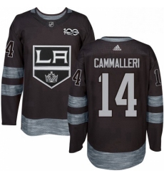 Mens Adidas Los Angeles Kings 14 Mike Cammalleri Authentic Black 1917 2017 100th Anniversary NHL Jersey 