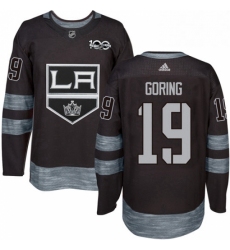 Mens Adidas Los Angeles Kings 19 Butch Goring Premier Black 1917 2017 100th Anniversary NHL Jersey 