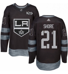 Mens Adidas Los Angeles Kings 21 Nick Shore Authentic Black 1917 2017 100th Anniversary NHL Jersey 