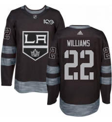 Mens Adidas Los Angeles Kings 22 Tiger Williams Authentic Black 1917 2017 100th Anniversary NHL Jersey 