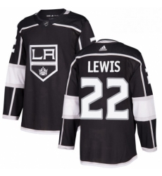 Mens Adidas Los Angeles Kings 22 Trevor Lewis Authentic Black Home NHL Jersey 