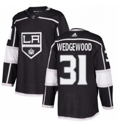 Mens Adidas Los Angeles Kings 31 Scott Wedgewood Authentic Black Home NHL Jersey 