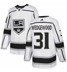 Mens Adidas Los Angeles Kings 31 Scott Wedgewood Authentic White Away NHL Jersey 