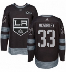 Mens Adidas Los Angeles Kings 33 Marty Mcsorley Authentic Black 1917 2017 100th Anniversary NHL Jersey 