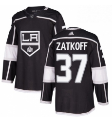 Mens Adidas Los Angeles Kings 37 Jeff Zatkoff Authentic Black Home NHL Jersey 