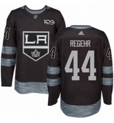 Mens Adidas Los Angeles Kings 44 Robyn Regehr Authentic Black 1917 2017 100th Anniversary NHL Jersey 