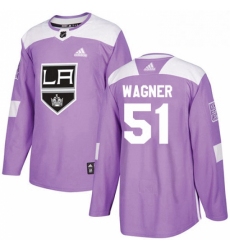 Mens Adidas Los Angeles Kings 51 Austin Wagner Authentic Purple Fights Cancer Practice NHL Jersey 