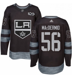 Mens Adidas Los Angeles Kings 56 Kurtis MacDermid Premier Black 1917 2017 100th Anniversary NHL Jersey 