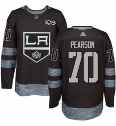 Mens Adidas Los Angeles Kings 70 Tanner Pearson Authentic Black 1917 2017 100th Anniversary NHL Jersey 