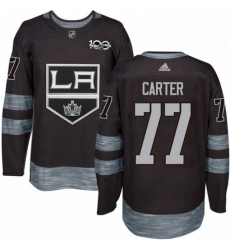 Mens Adidas Los Angeles Kings 77 Jeff Carter Authentic Black 1917 2017 100th Anniversary NHL Jersey 