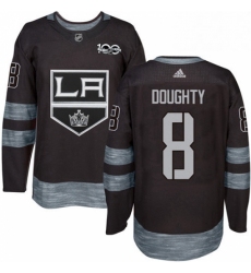 Mens Adidas Los Angeles Kings 8 Drew Doughty Authentic Black 1917 2017 100th Anniversary NHL Jersey 