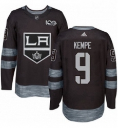 Mens Adidas Los Angeles Kings 9 Adrian Kempe Authentic Black 1917 2017 100th Anniversary NHL Jersey 