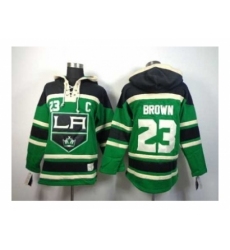 NHL Jerseys Los Angeles Kings #23 Brown green[pullover hooded sweatshirt][patch C]