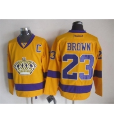 NHL Los Angeles Kings #23 brown stadium yellow jerseys