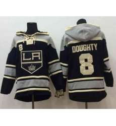 nhl jerseys los angeles kings #8 doughty black-white[pullover hooded sweatshirt]
