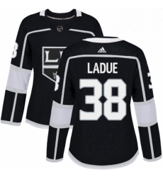 Womens Adidas Los Angeles Kings 38 Paul LaDue Authentic Black Home NHL Jersey 