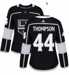 Womens Adidas Los Angeles Kings 44 Nate Thompson Authentic Black Home NHL Jersey 