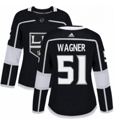 Womens Adidas Los Angeles Kings 51 Austin Wagner Authentic Black Home NHL Jersey 