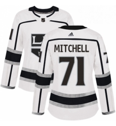 Womens Adidas Los Angeles Kings 71 Torrey Mitchell Authentic White Away NHL Jersey 