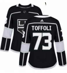 Womens Adidas Los Angeles Kings 73 Tyler Toffoli Authentic Black Home NHL Jersey 