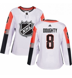 Womens Adidas Los Angeles Kings 8 Drew Doughty Authentic White 2018 All Star Pacific Division NHL Jersey 